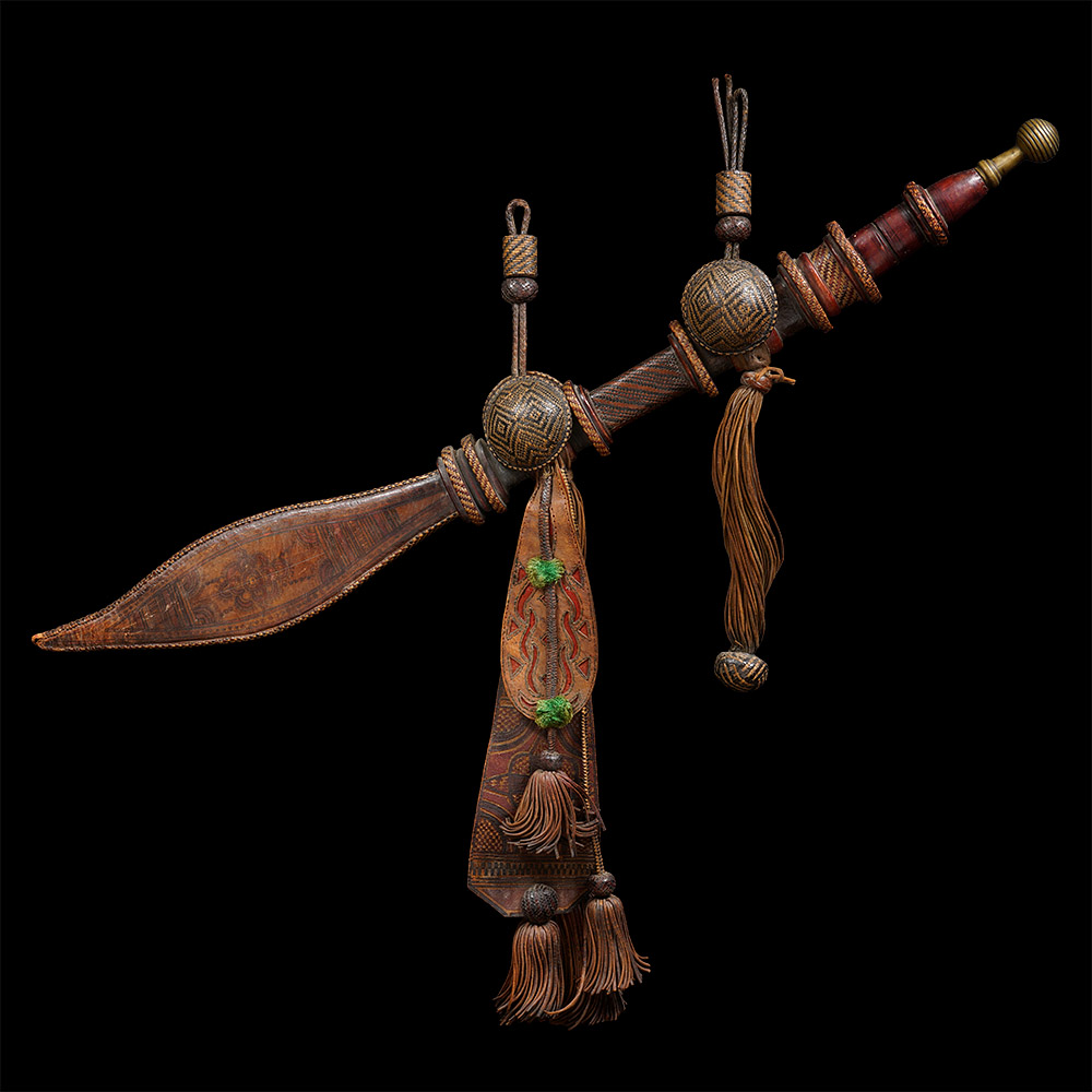 Curved Sword in Elaborate Leather Sheath, Manding (Mandingo)