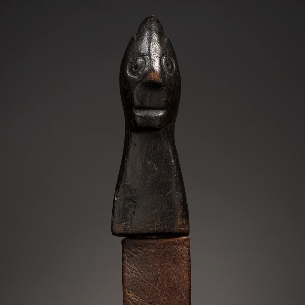Nubian Blade with Janus Figural Handle and Sheath, Eastern Sudan