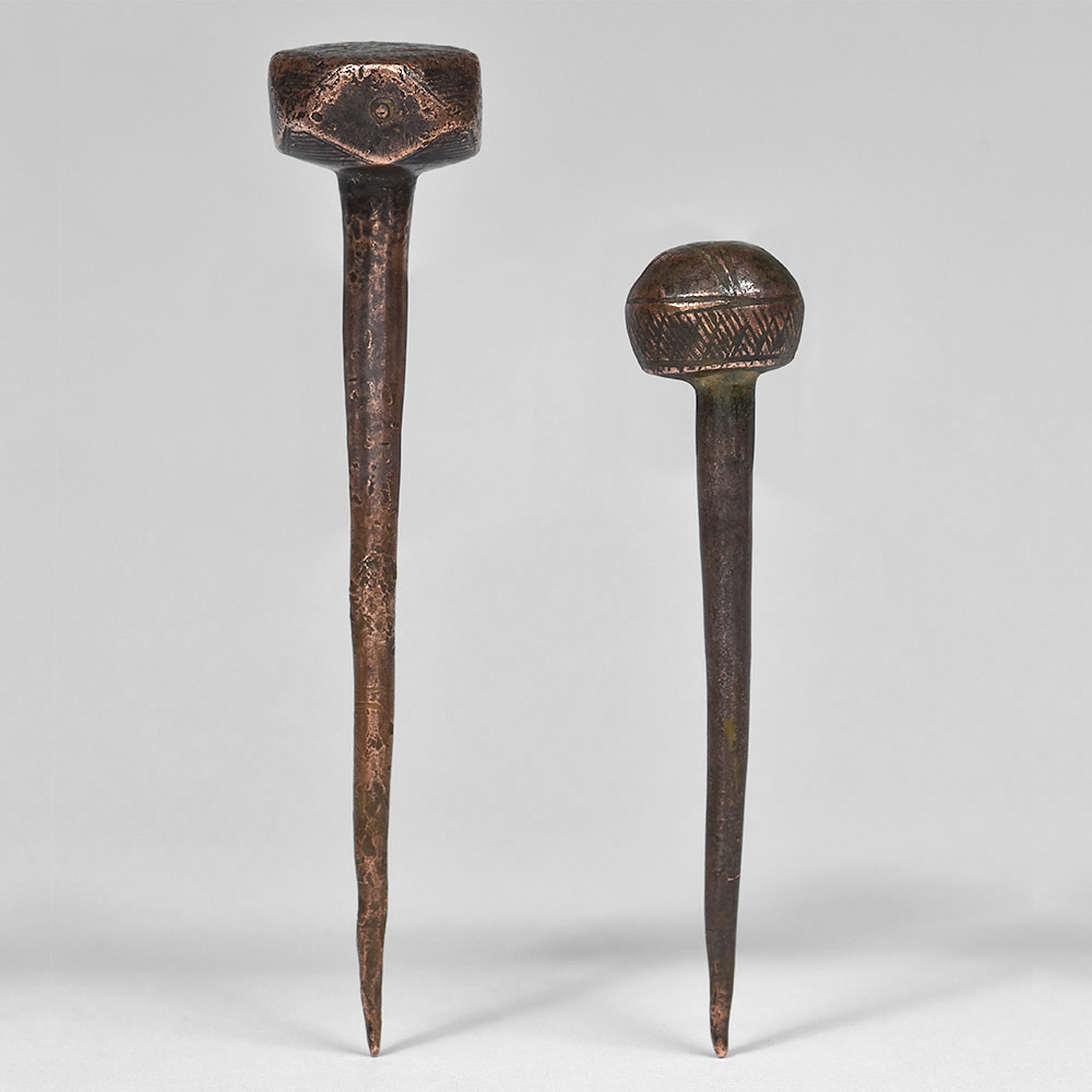 Pair of Copper Hairpins, Lobi / Mossi / Peul Burkina Faso / Niger